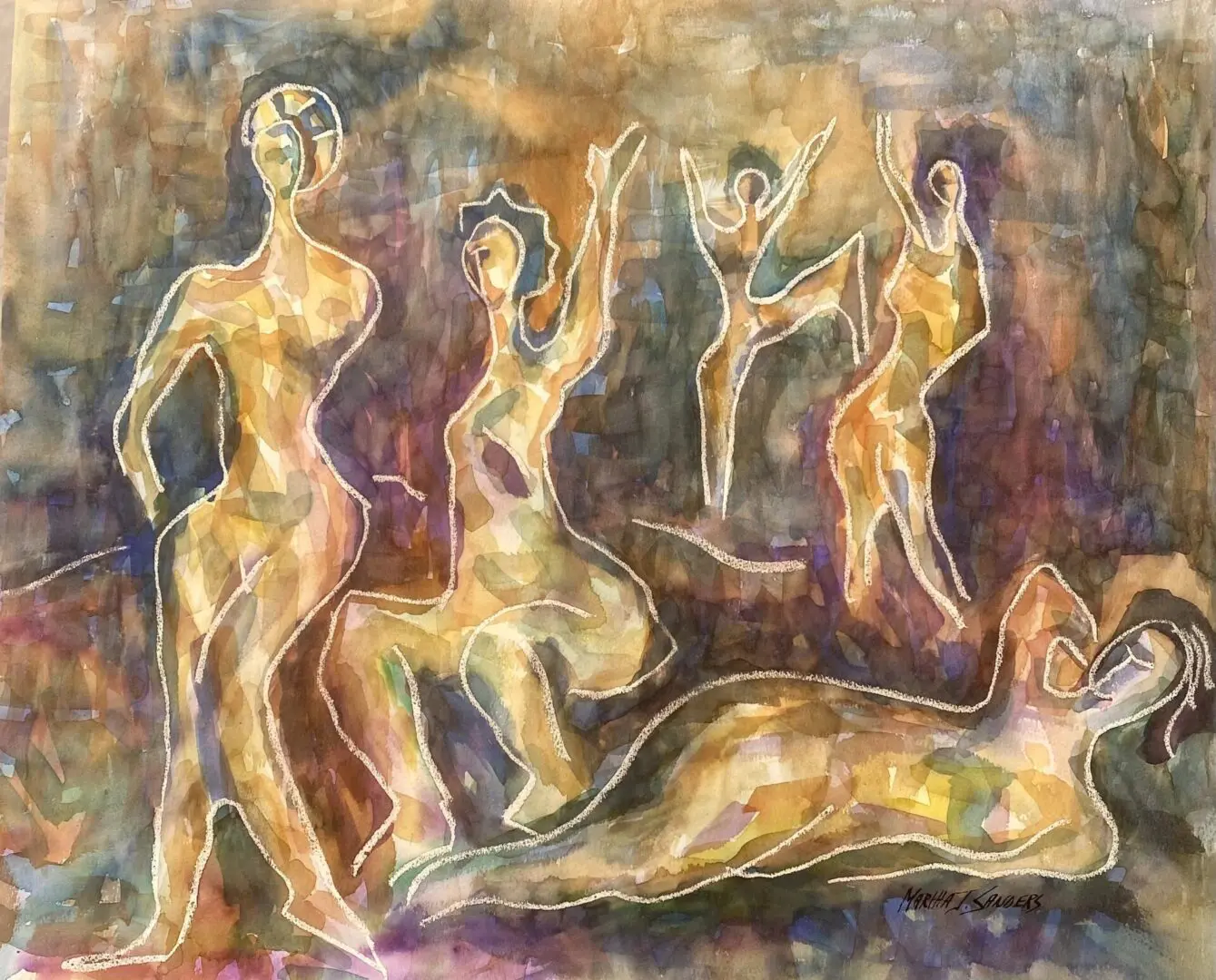 A painting of several different women in various poses.